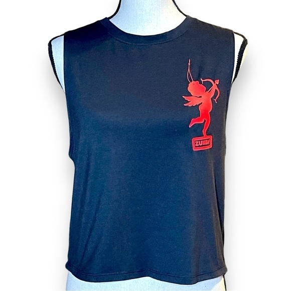Zumba Love Graphic Black Red Zumba Wear Tank Tee Valentine’s Day Size Small - Picture 3 of 8